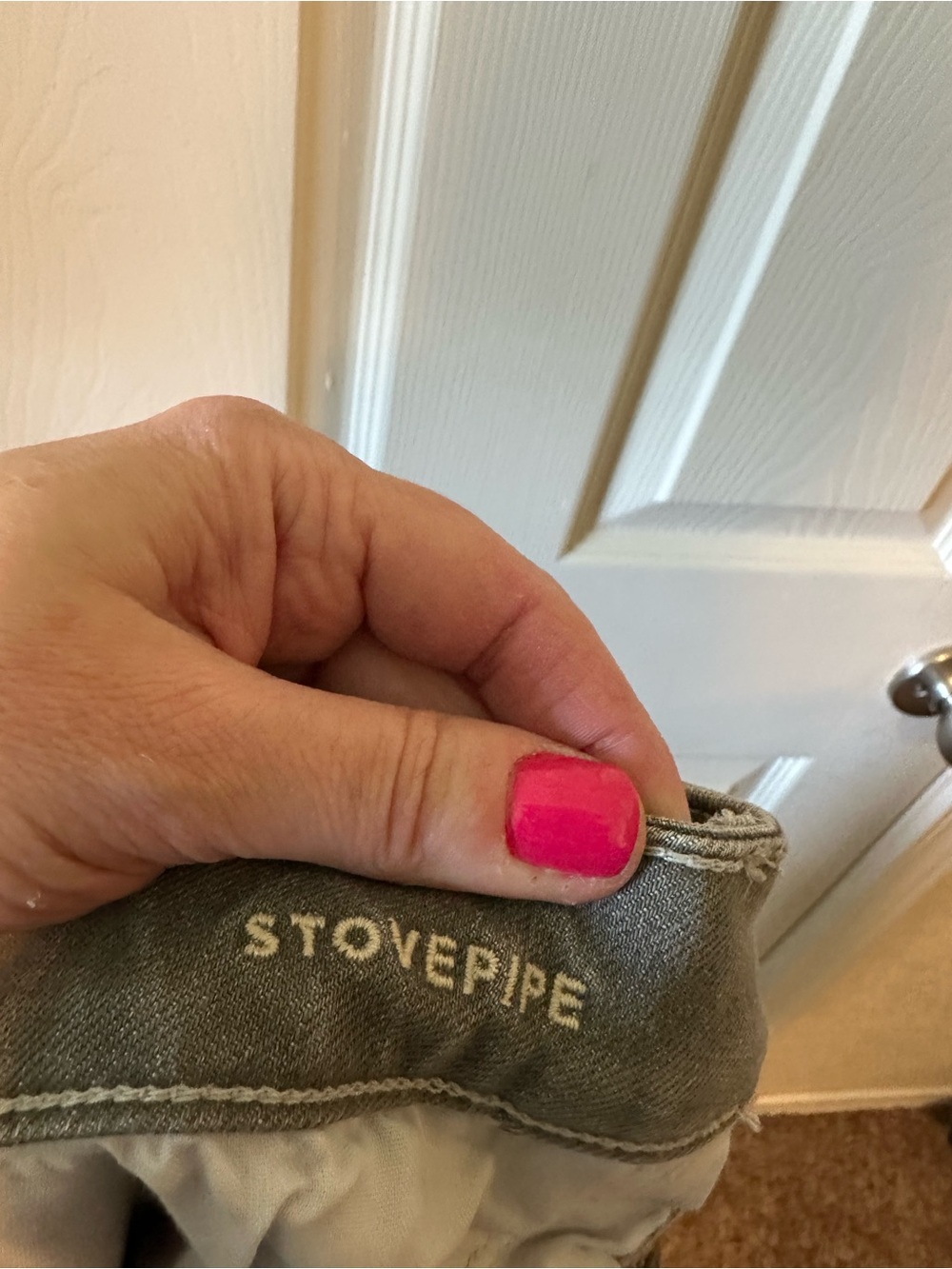 American Eagle Grayish Green Stovepipe Stretch Jeans - Picture 3 of 4
